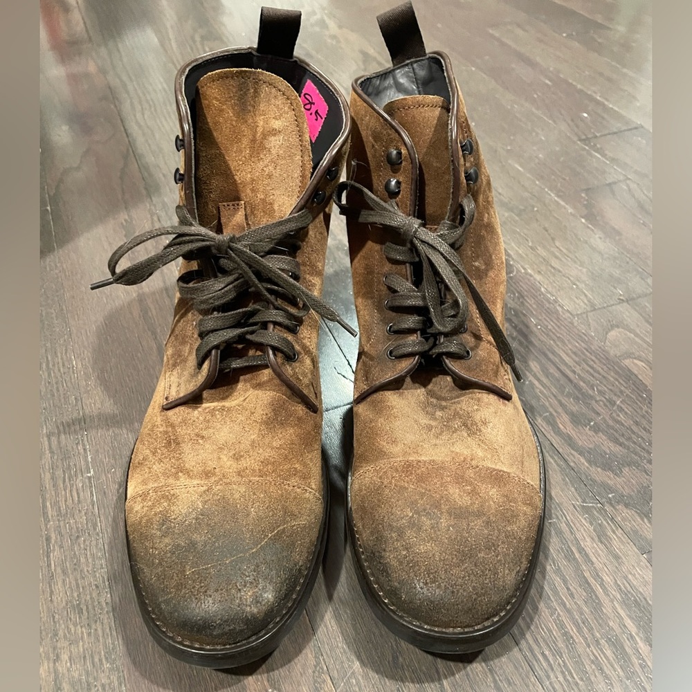 tan/black To Boot New York lace-up boots, M 8.5